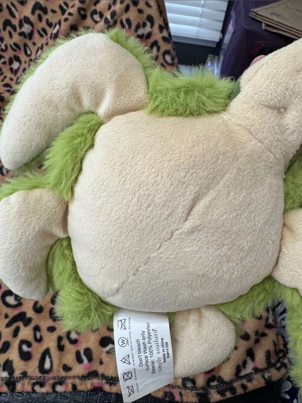 Simply Southern Bright Green Plush Turtle Pet Toy
